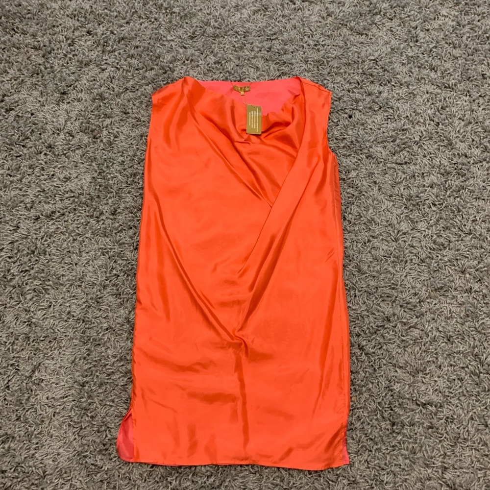 Minnie Rose reversible 100% silk cowl neck dress